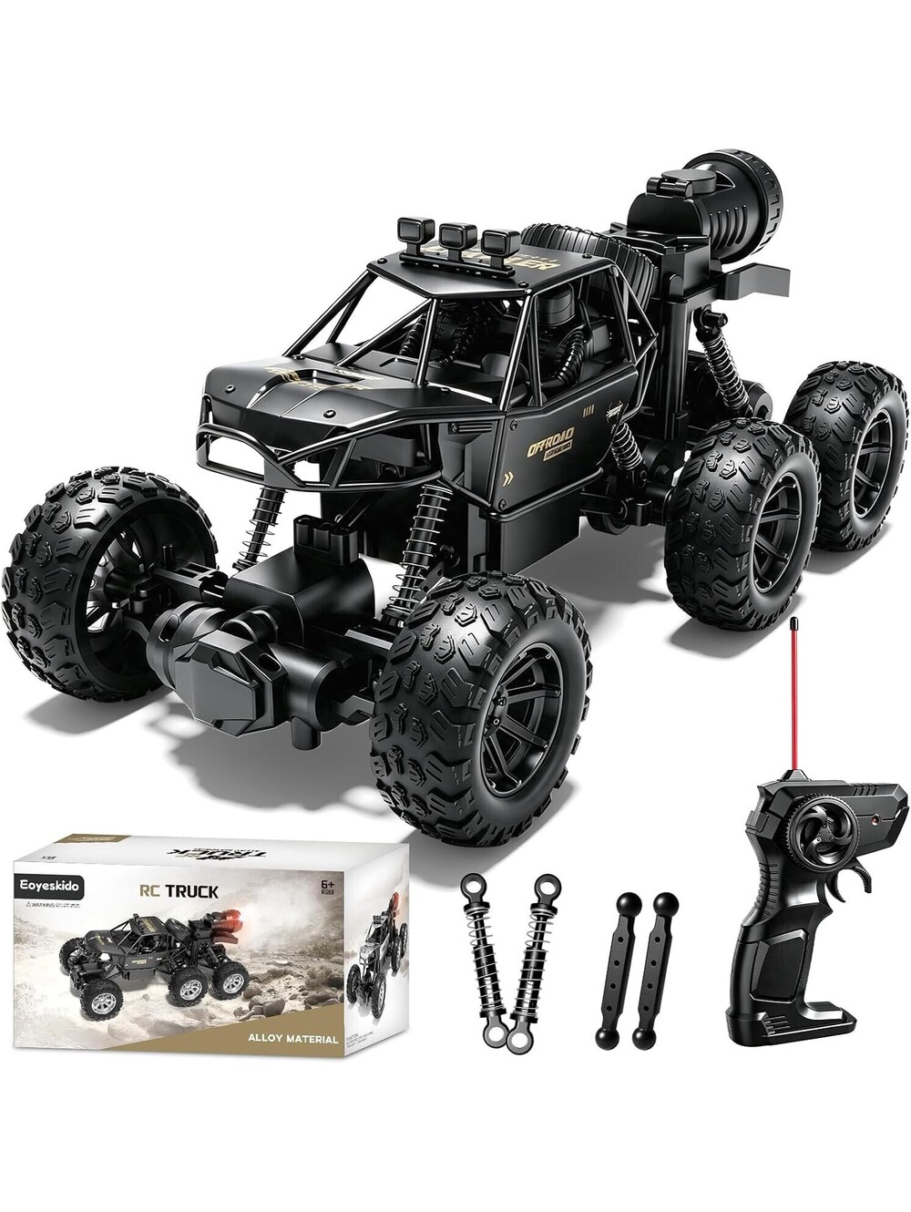 RC Cars Monster Truck Toys, 6-Wheel 118 Scale RC Off-Road Truck, 3